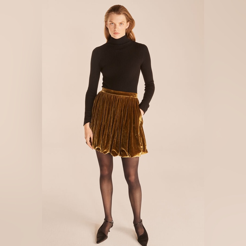 NWT Rebecca Taylor velveteen bubble hem mini skirt size 6